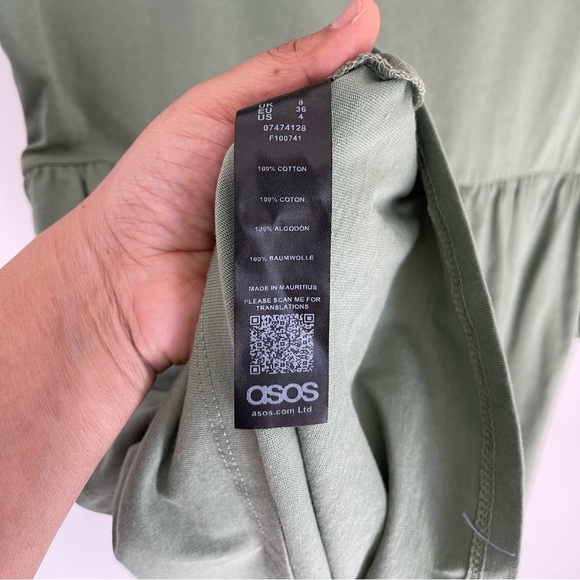 ASOS Pistachio Green Oversized Fit Mini Dress Size 4 - Picture 4 of 6